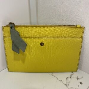 J.CREW  yellow leather clutch